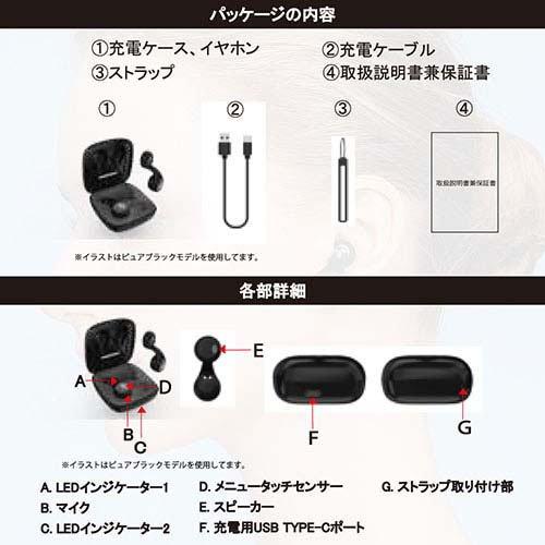 NAGAOKA オープンイヤー型ワイヤレスイヤホン ペールグリーン