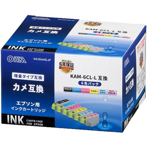 エプソン互換 カメ 増量タイプ 6色パック INK-EKAMXL-6P ( 1セット
