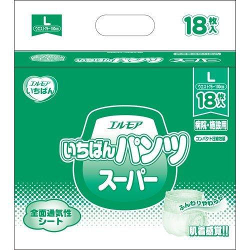 エルモア いちばんパンツ ライト L～LL 18枚 大人用紙パンツ　18枚×6袋 エルモア いちばん パンツ スーパー 病院・施設用 Lサイズ ( 18枚入
