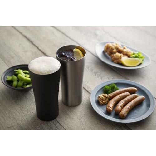 【two chefs】 ビアタンブラー　チャーン28個 ピーコック おうち居酒屋 ビアタンブラー 0.42L ブラック ATD-42 B ( 1