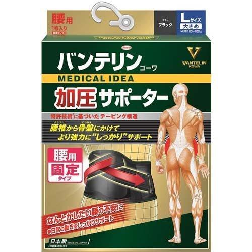 バンテリンコーワサポーター 腰用 しっかり加圧タイプ ブラック 大きめ