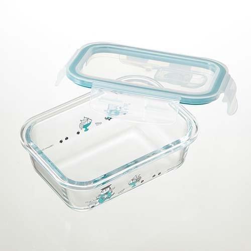 耐熱ガラス 4点ロック 保存容器 370ml ムーミン キッチン ( 1個