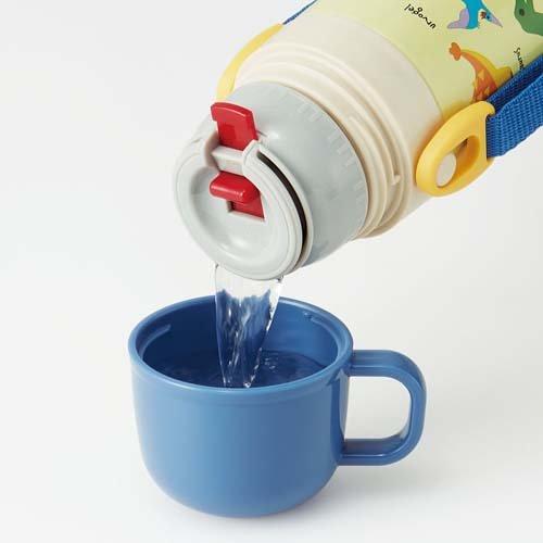 2WAYステンレス 子供用水筒 直飲み＆コップ飲み ディノサウルス 恐竜柄