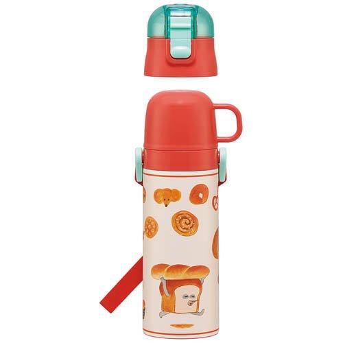 スケーター キッズ 2WAYステンレスボトル ワンタッチ 直飲み パン