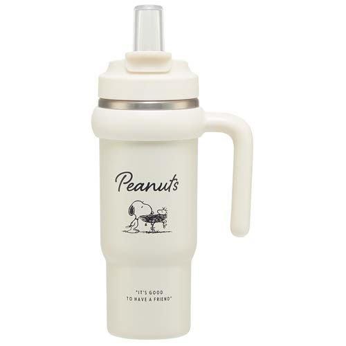ハンドル付 ストロータンブラーボトル 大型 830ml スヌーピー バッジ