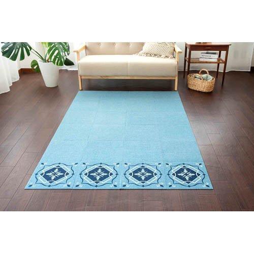 おくだけ吸着タイルマット モロッコタイル メランジブルー KY-34 ( 1