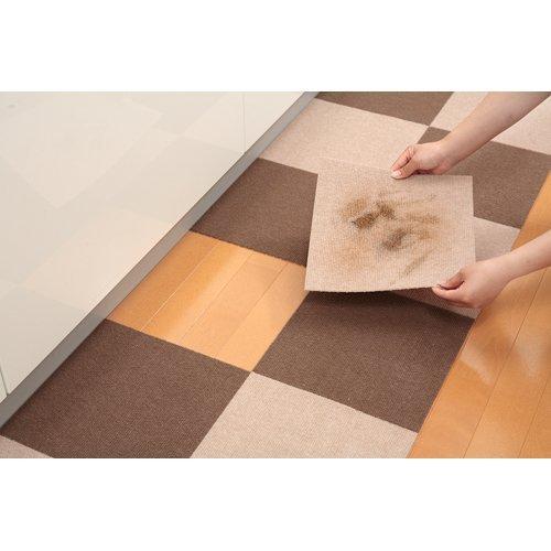 おくだけ吸着 ペット用撥水タイルマット 30×30cm ベージュ ( 40枚入