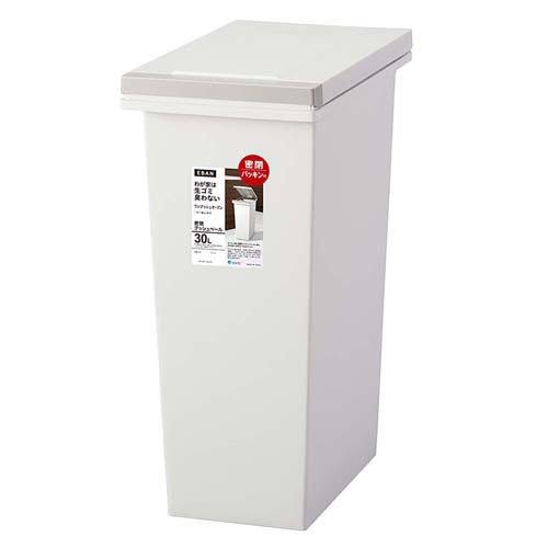 ゴミ箱 ふた付き エバンMP 密閉プッシュペール 30L 日本製 ホワイト