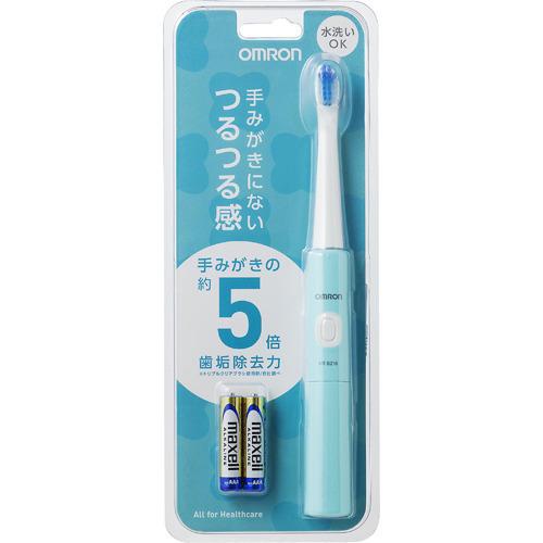 オムロン 音波式電動歯ブラシ 乾電池式 ミントグリーン HT-B216 オムロン 音波式電動歯ブラシ 乾電池式 ミントグリーン HT-B216