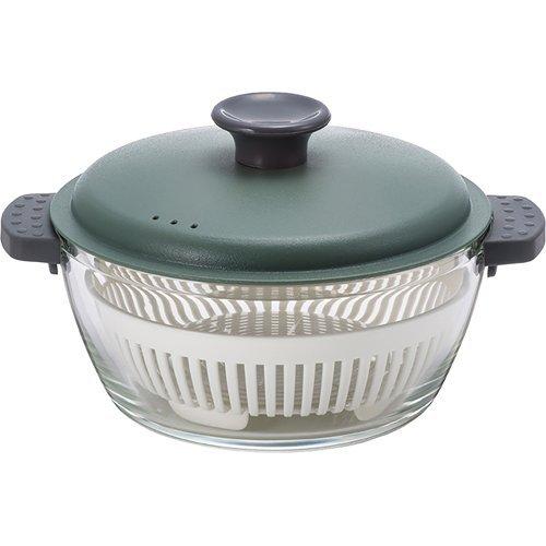 保温調理鍋 陶器製 ガラス蓋付き ロック＆ロック 電子レンジ＆オーブンにも使える耐熱ガラス調理鍋 1.0L