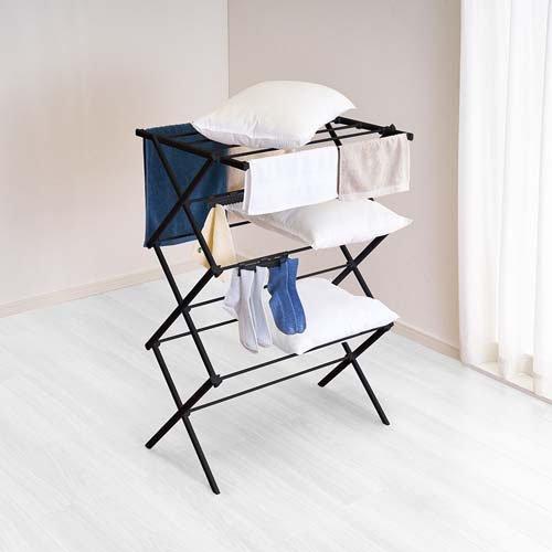 ベストコ Quick Lock 物干しスタンド 折りたたみ 81×60×103cm ブラック