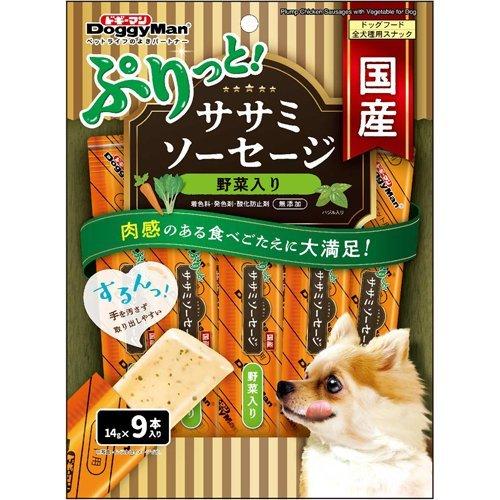 ドギーマン ぷりっと国産ササミソーセージ 野菜入り ( 14g*9本入