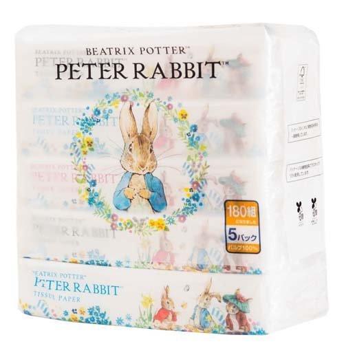 廃番品【新品未使用】 PETER RABBIT ABC 箱付き ピーターラビット ソフトパックティッシュ ( 180組*5個入 ) : 爽快