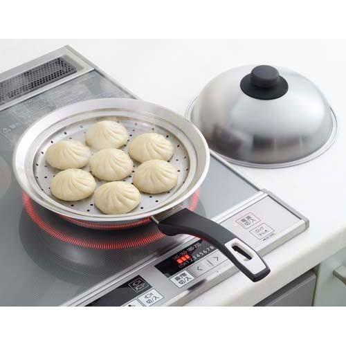 ヨシカワ 美味彩菜 フライパンにのせて使う蒸しプレート 20〜22cm フタ