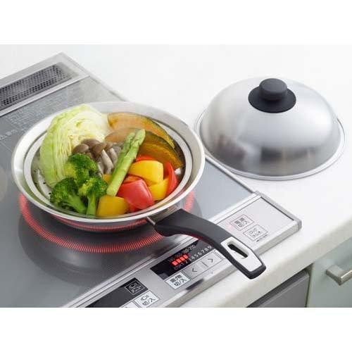 ヨシカワ 美味彩菜 フライパンにのせて使う蒸しプレート 20〜22cm フタ