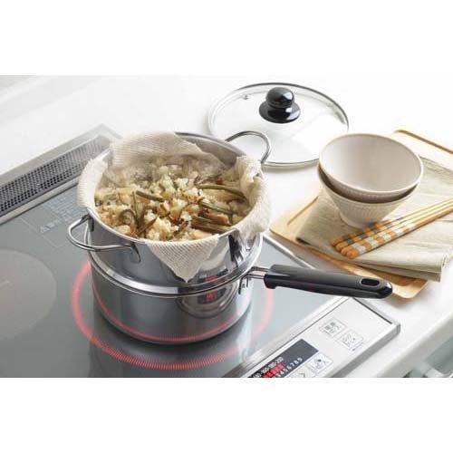 ヨシカワ 蒸しごよみ 片手二段蒸し器 18cm SJ3357 ( 1個 ) : 爽快