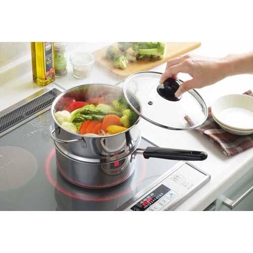 ヨシカワ 蒸しごよみ 片手二段蒸し器 18cm SJ3357 ( 1個 ) : 爽快