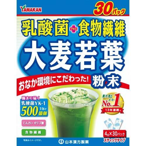山本漢方 乳酸菌 プラス 大麦若葉 粉末 ( 4g*30包 )/ 青汁 山本漢方 乳酸菌 プラス 大麦若葉 粉末 ( 4g*30包 )/ 青汁