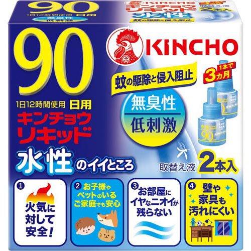 水性キンチョウリキッド コード式 蚊取り器 90日 取替液 無臭性 水性キンチョウリキッド コード式 蚊取り器 90日 取替液 無臭性
