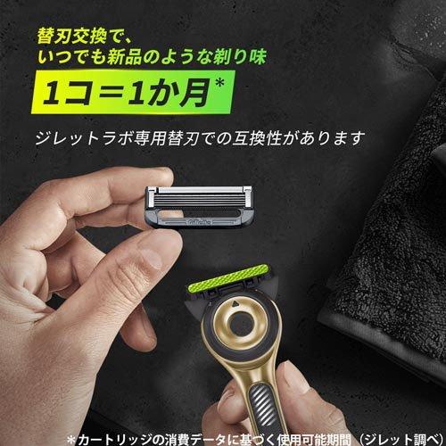 ジレットラボ 角質除去バー搭載 カミソリ シャイニーゴールド ( 1