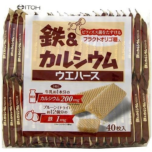 鉄 カルシウムウエハース 40枚入 おやつ お菓子 4987645489031 爽快ドラッグ 通販 Yahoo ショッピング