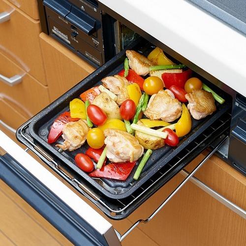 グリルのお手入れ簡単焼魚トレー マーブル ワイド ( 1個 ) : 爽快