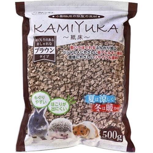 クリーンモフ 小動物用床材 KAMIYUKA 紙床 ブラウン ( 500g )｜soukai