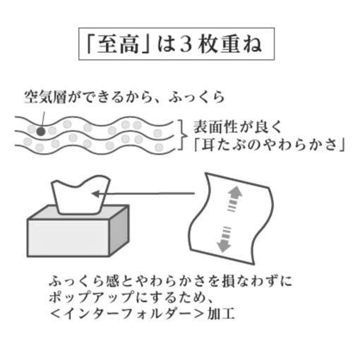 クリネックス ティッシュ 至高 ( 480枚(160組)入*10箱セット