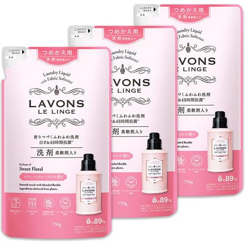 ラボン 柔軟剤入り洗剤 スウィートフローラル 詰め替え 750g 3袋セット ラボン Lavons 爽快ドラッグ 通販 Yahoo ショッピング