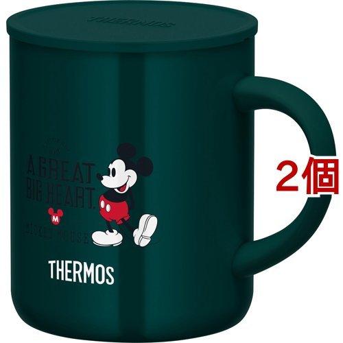 サーモス 真空断熱マグカップ 350ml ミッキー ダークグリーン JDG-350DS DG ( 2個セット )/ サーモス(THERMOS)｜soukai