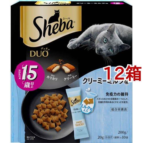 シーバ デュオ 15歳以上 クリーミーミルク味 シニア猫用 ( 200g*12箱
