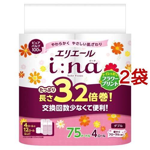 エリエール i：na(イーナ) トイレット ダブル 3.2倍巻 プリント ( 4 