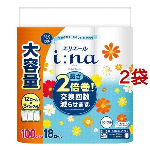エリエール i：na(イーナ) トイレットティシュー 2倍巻き シングル