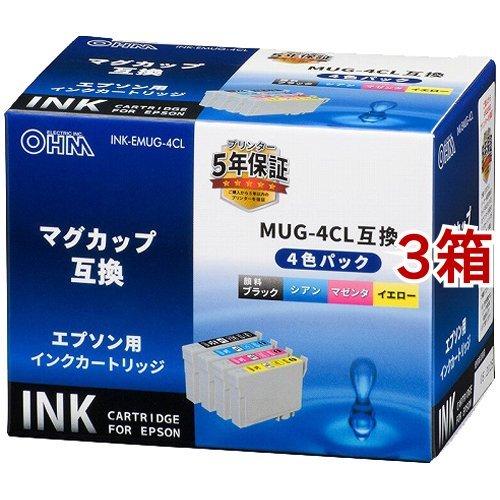 エプソン互換 マグカップ 4色パック INK-EMUG-4CL ( 3箱セット )/ OHM