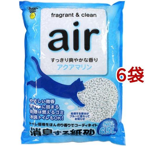 猫砂 air 消臭する紙砂 アクアマリン ( 6.5L*6袋セット )/ スーパー