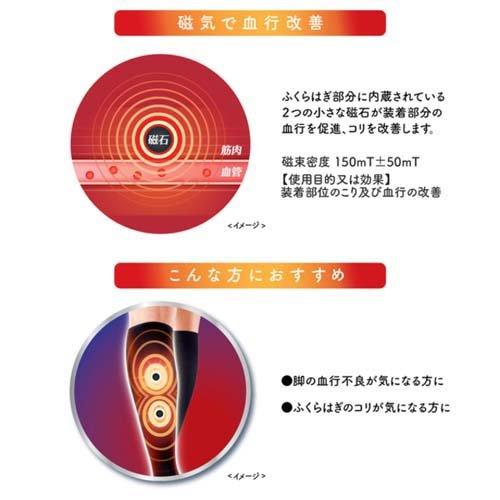 磁気で血行改善 メディキュット マグネフロー コットンインソックス L