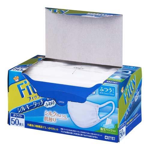 フィッティ シルキータッチ 耳ゴムふわり ホワイト ふつう ( 50枚入*2