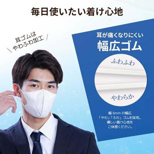 立体型スパンレース不織布カラーマスク 個包装 ホワイト 大きめ ( 30枚