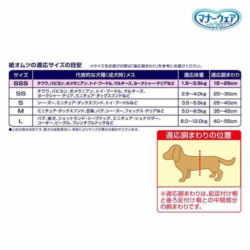 マナーウェア 長時間快適オムツ 女の子用SSS 犬用 ( 38枚入×2セット
