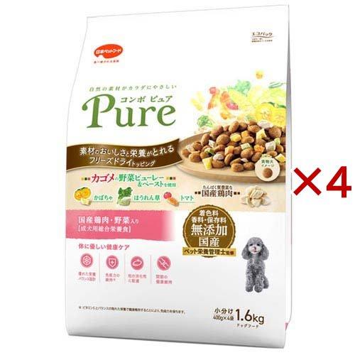 コンボピュア無添加　国産鶏肉.野菜入り　1.6㎏　4袋セット コンボ ピュア ドッグ 国産鶏肉・野菜入り ( 1.6kg×4セット )/ : 爽快