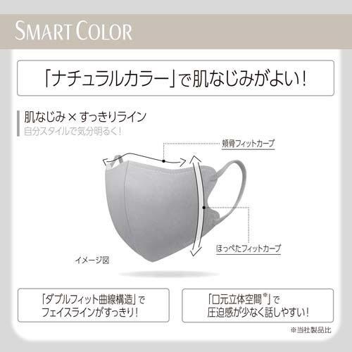 SMART COLOR Ash Gray 大きめ 不織布マスク ( 7枚入×2セット )/ 超快適