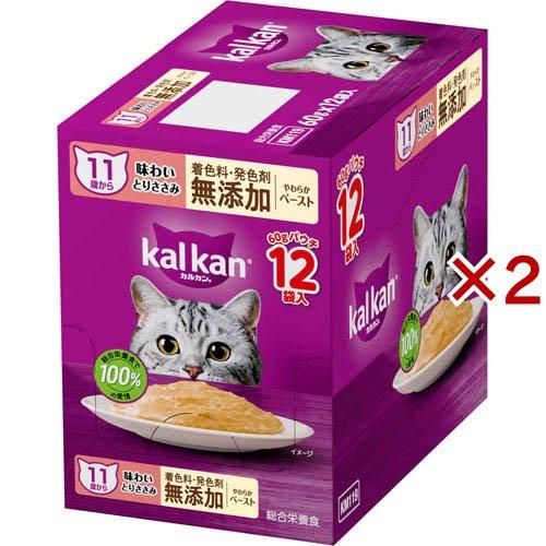 カルカン　無添加　やわらかペースト　 60g×108袋　78円／袋 カルカン パウチ 11歳 やわらかペースト とりささみ 着色料 無添加
