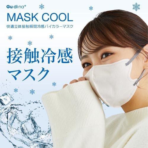グディナ 快適立体接触瞬間冷感バイカラーマスク ベージュ ( 30枚×2