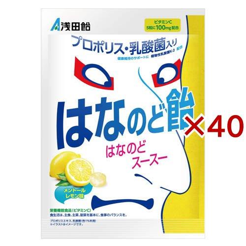 はなのど飴 メントールレモン味(60g×40セット)[フルーツのど飴] はなのど飴 メントールレモン味 ( 60g×40セット )/ 浅田飴 : 爽快
