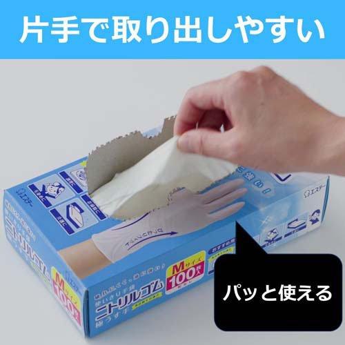 使いきり手袋 ニトリルゴム 極うす手 料理 掃除 介護用 Mサイズ