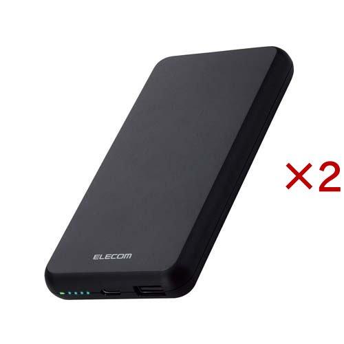 エレコム 大容量 モバイルバッテリー  Type-C 10000mAh 15w 充電器 iPhone ブラック ( 2セット )/ エレコム(ELECOM) | 