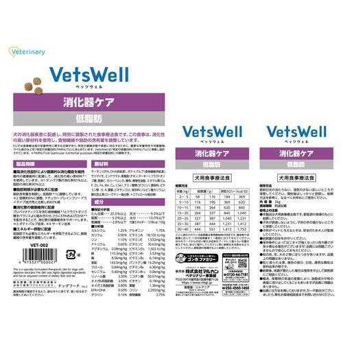 ベッツウェル 犬用食事療法食 消化器ケア 低脂肪 ( 3kg×3セット )/ ベッツウェル_1