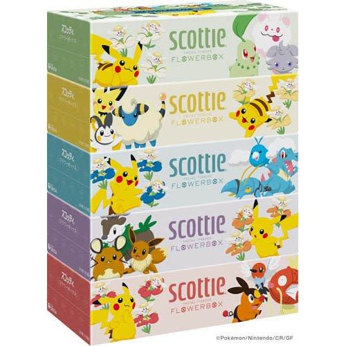 スコッティ ティッシュ ポケモン フラワーボックス 大容量 ( 5箱入×12