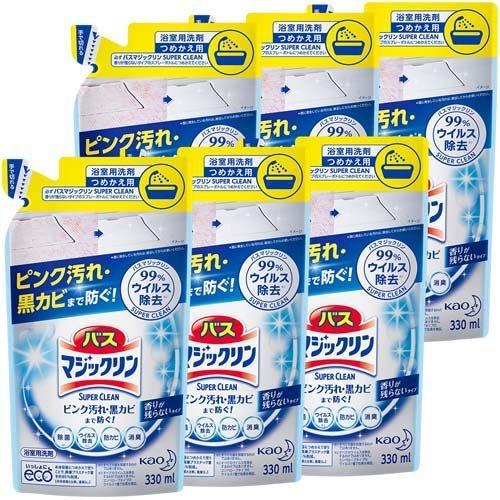 バスマジックリン お風呂用洗剤 スーパークリーン 香りが残らない 詰め替え 330ml 6袋セット バスマジックリン 爽快ドラッグ 通販 Yahoo ショッピング