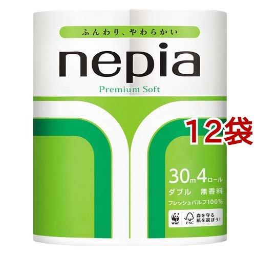 ネピア プレミアムソフト トイレットペーパー ダブル 無香料 ( 30m*4